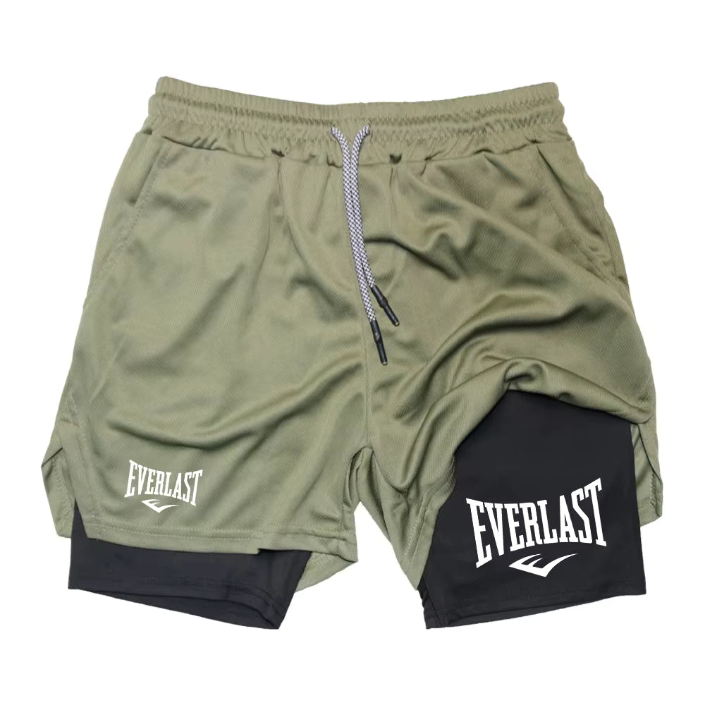 Men Running Shorts 2 in 1 Double-deck Sport Shorts Sportswear Gym Fitness Short Pants Men's Clothing