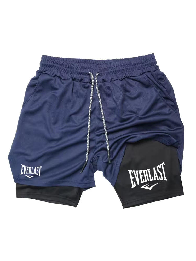 Men Running Shorts 2 in 1 Double-deck Sport Shorts Sportswear Gym Fitness Short Pants Men's Clothing