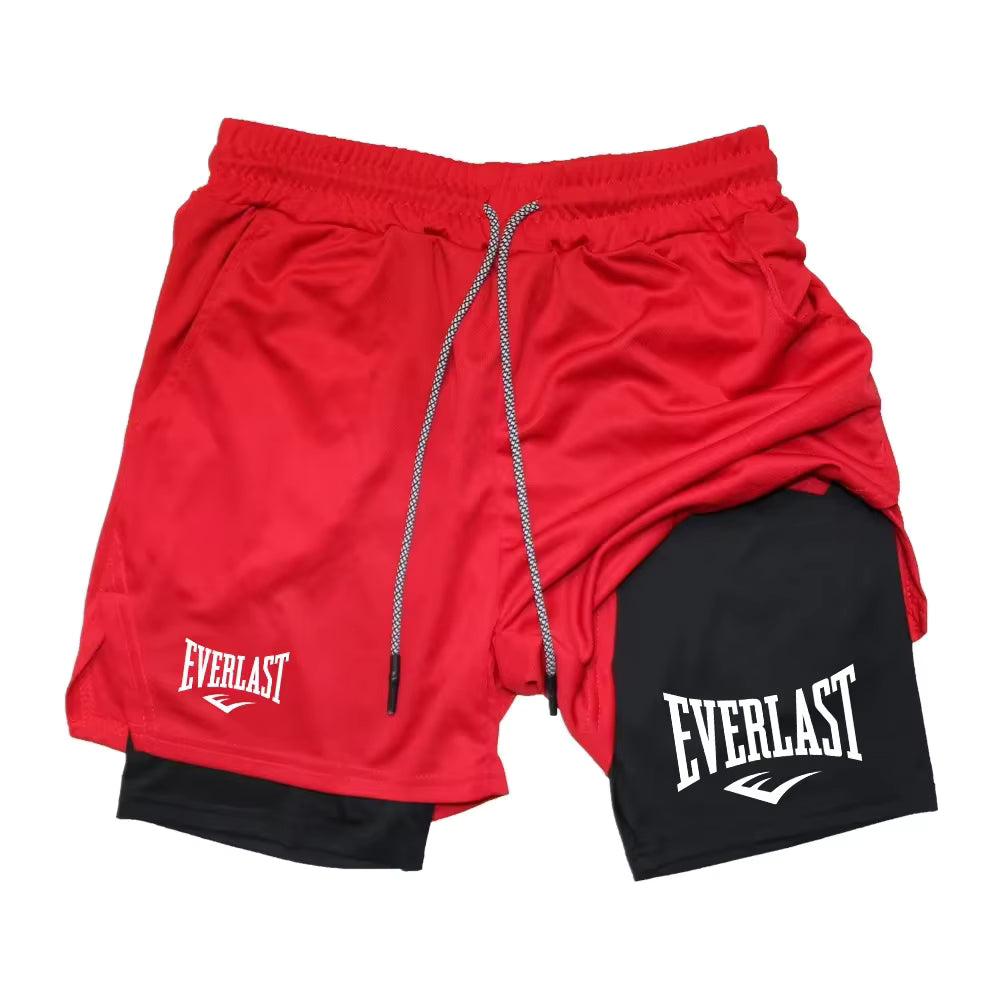Men Running Shorts 2 in 1 Double-deck Sport Shorts Sportswear Gym Fitness Short Pants Men's Clothing