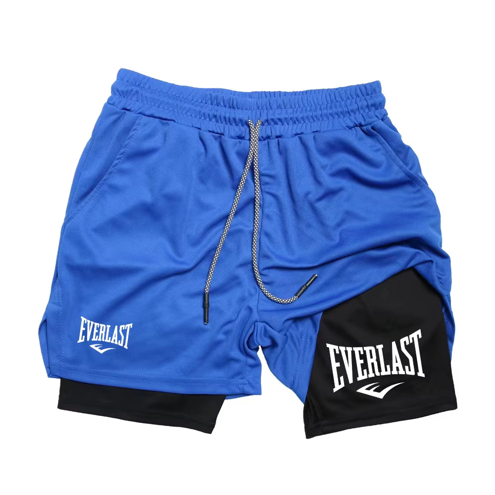 Men Running Shorts 2 in 1 Double-deck Sport Shorts Sportswear Gym Fitness Short Pants Men's Clothing