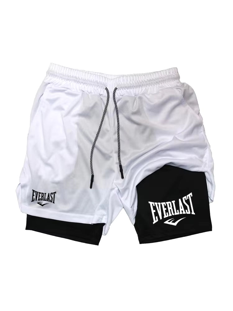 Men Running Shorts 2 in 1 Double-deck Sport Shorts Sportswear Gym Fitness Short Pants Men's Clothing